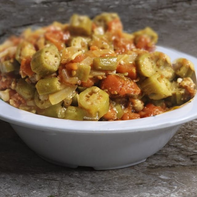 Okra & Tomatoes.