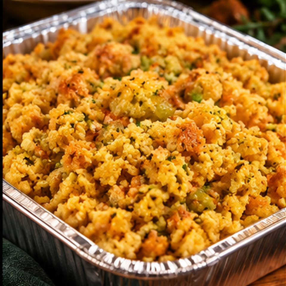 Tray filled with golden crispy vegetable fritters garnished with herbs and spices.