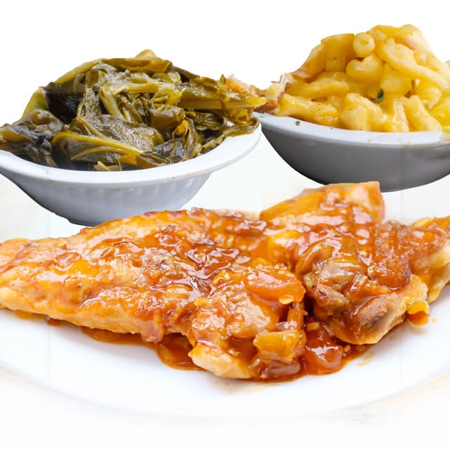 Apricot Chicken with Three Sides.