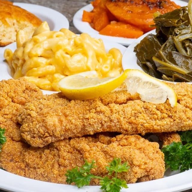 Fried Catfish with Two Sides.