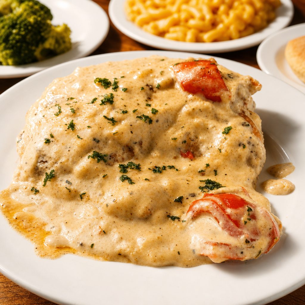 Alfredo Tilapia with Two Sides.
