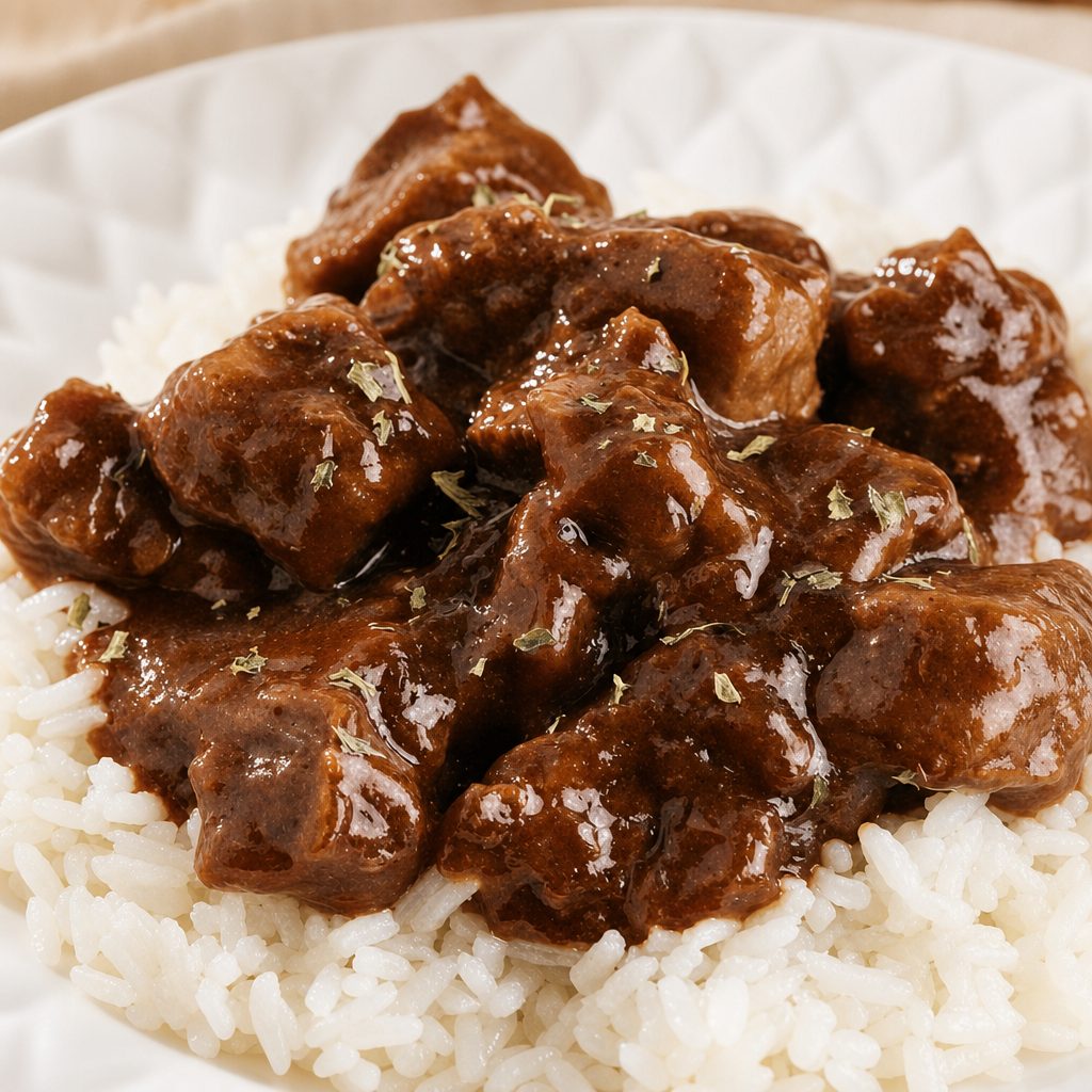 Beef Tips with Two Sides.