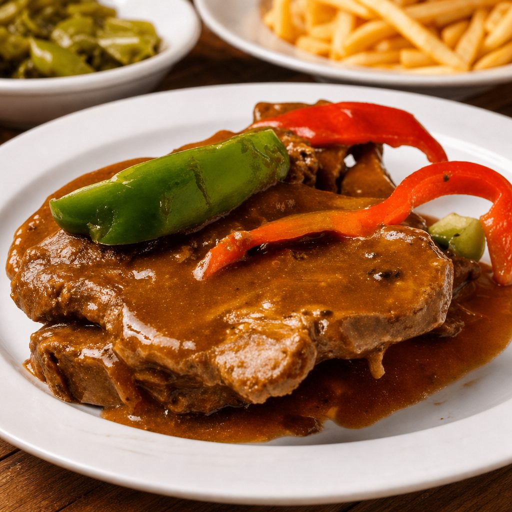 Smothered Pork Chops with Three Sides.
