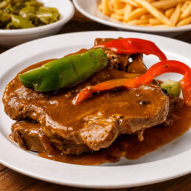 Smothered Pork Chops with Three Sides.