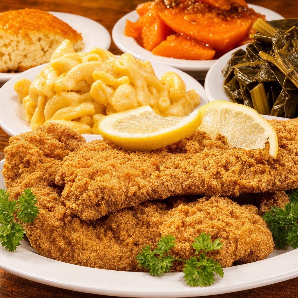 Fried Catfish with Two Sides.