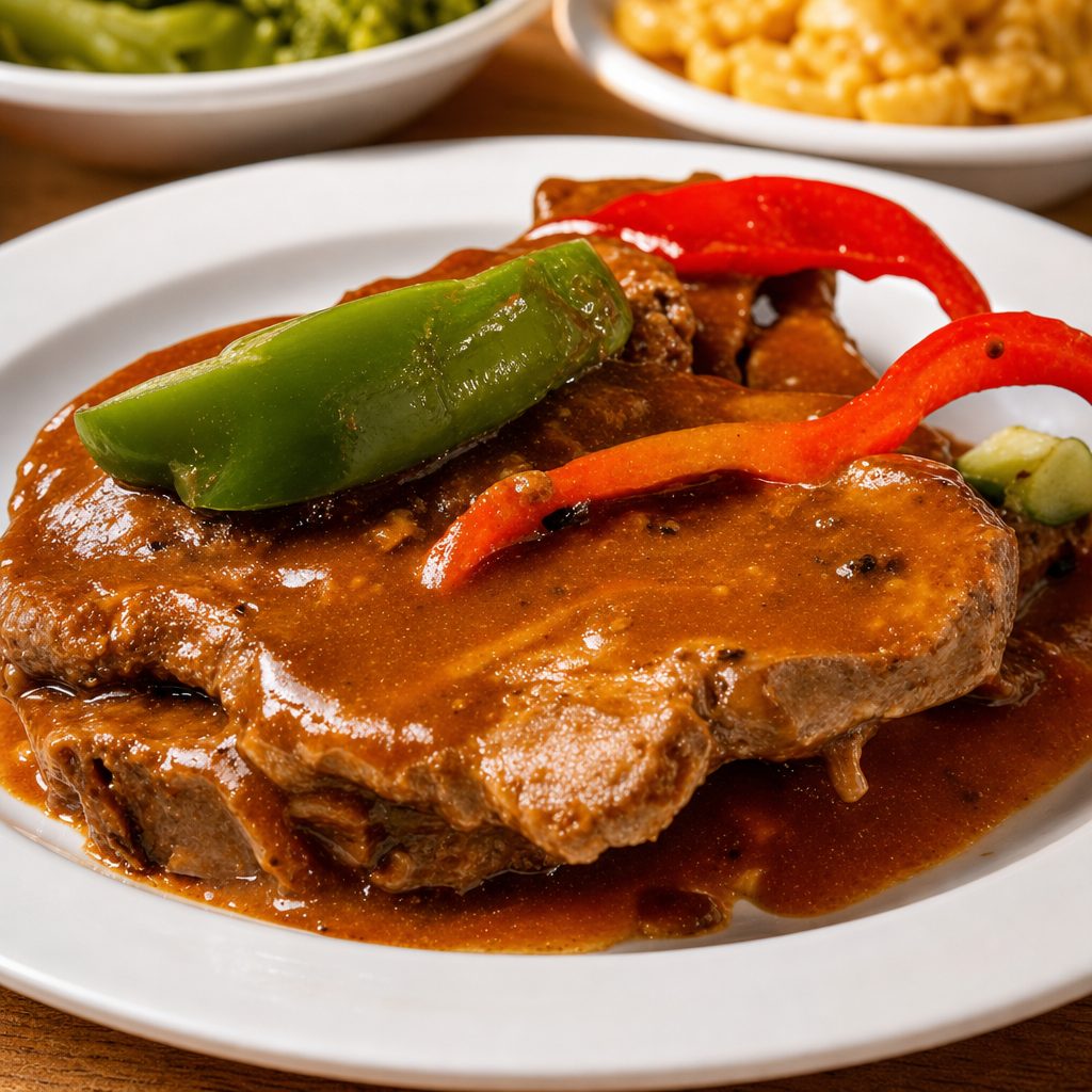 Smothered Pork Chops with Two Sides.