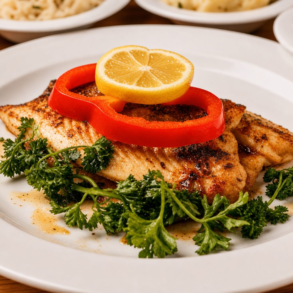 Baked Tilapia with Three Sides.