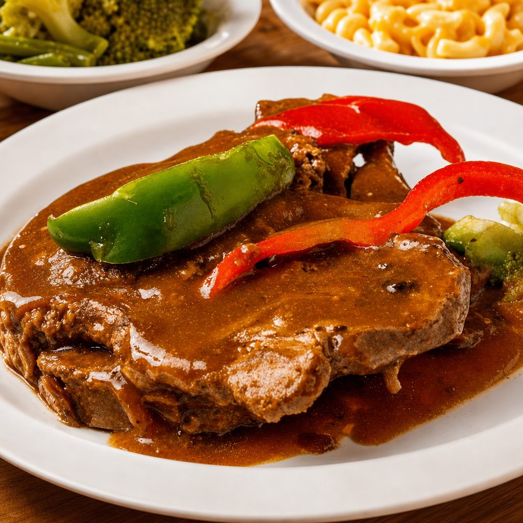 Smothered Pork Chops with Three Sides.