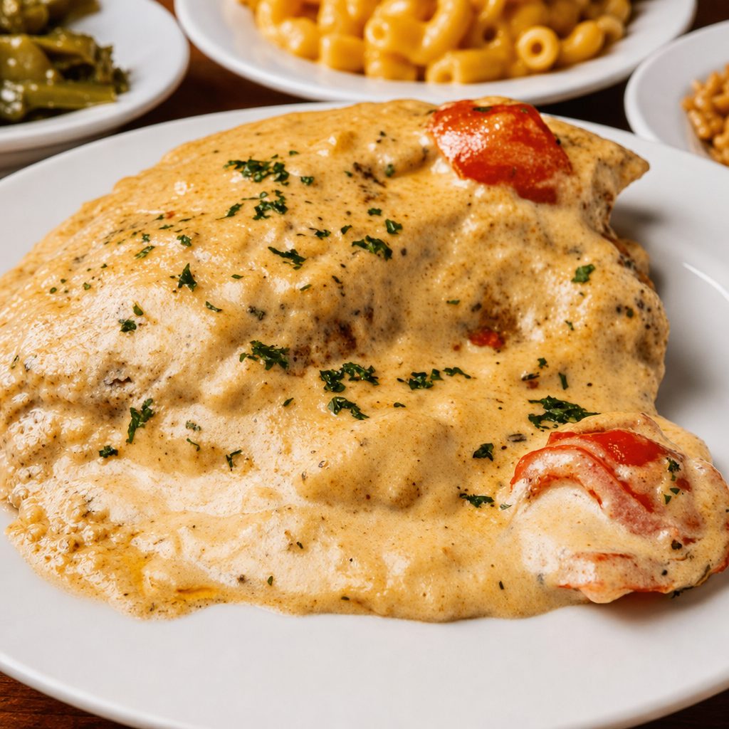 Alfredo Tilapia with Two Sides.