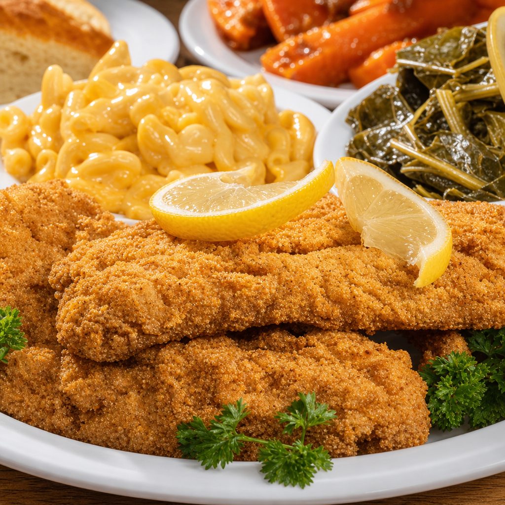 Fried Catfish with Three Sides.