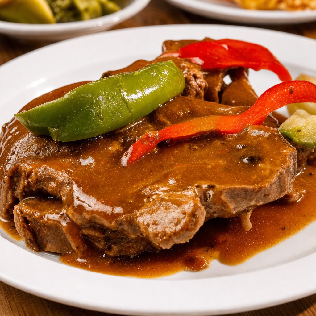 Smothered Pork Chops with Two Sides.