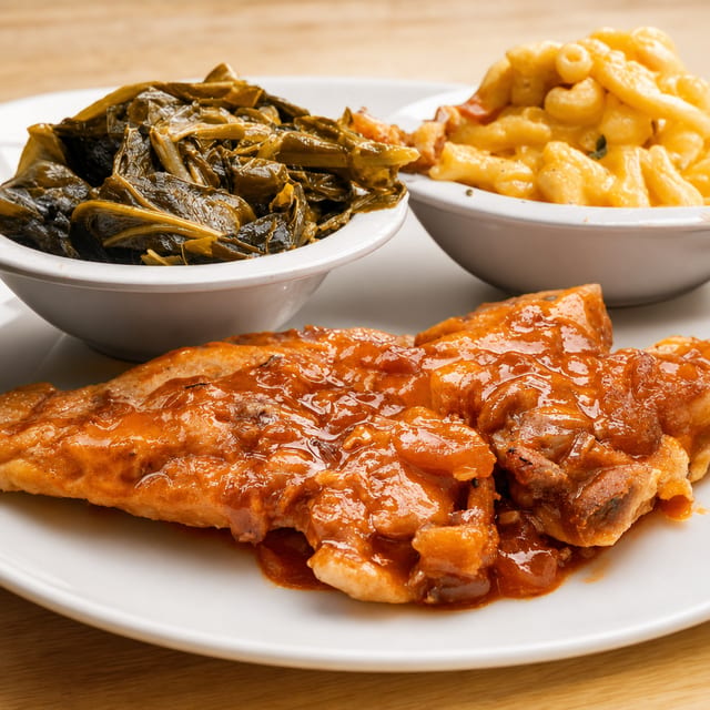 Apricot Chicken with Three Sides.