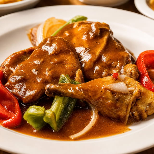 Smothered Chicken with Three Sides.