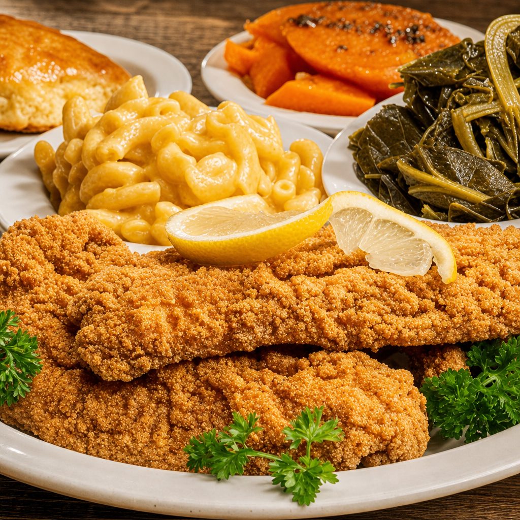 Fried Catfish with Two Sides.