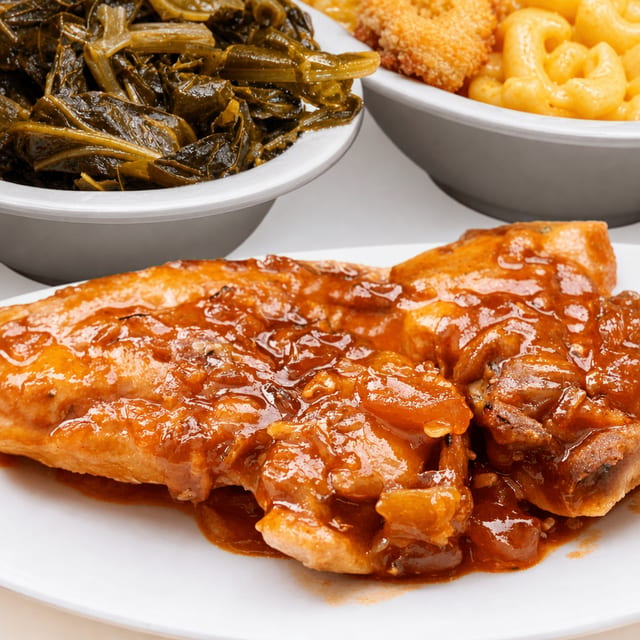 Apricot Chicken with Two Sides.