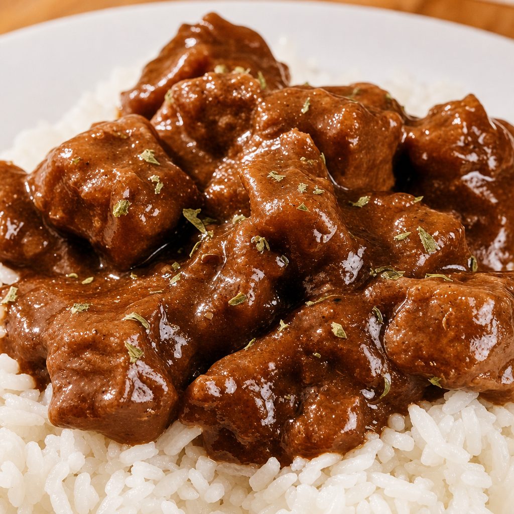 Beef Tips with Three Sides.
