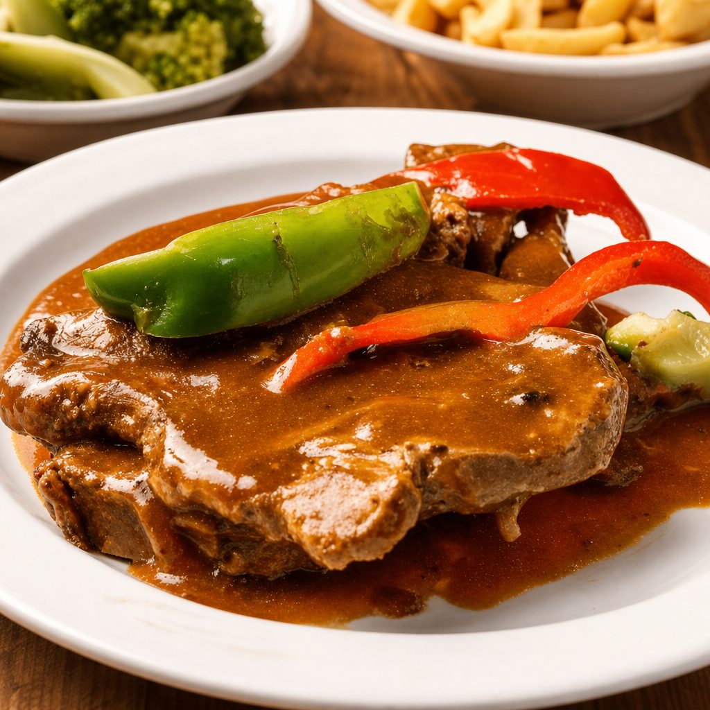 Smothered Pork Chops with Three Sides.